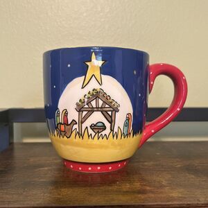 Glory Haus Nativity Oh Holy Night Coffee Mug Kalyn Dunks Christmas Jumbo 16 oz